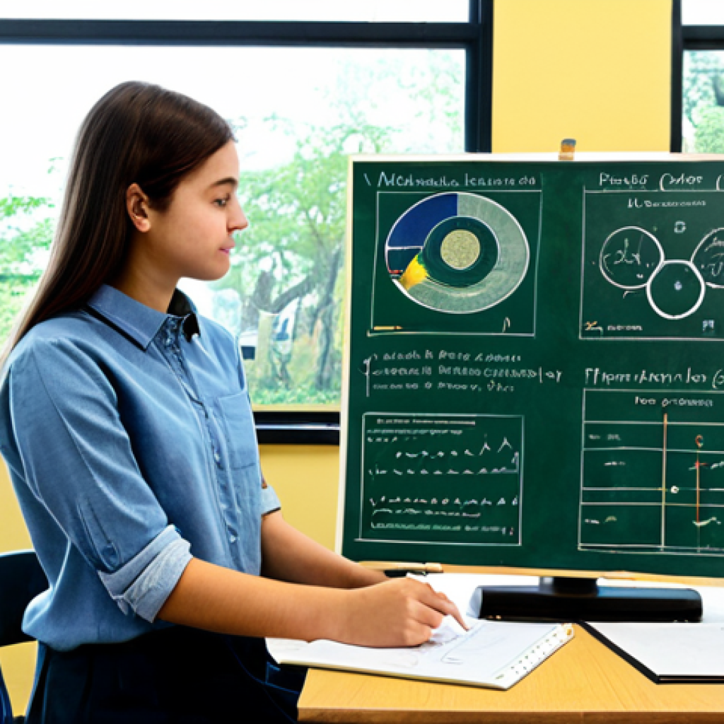 **

A student, fully clothed in casual attire suitable for a classroom setting, studying environmental science. She is surrounded by textbooks, diagrams of biogeochemical cycles, and notes on environmental regulations. The background shows a bright, organized study space with a window overlooking a park.  Perfect anatomy, correct proportions, natural pose, well-formed hands, proper finger count, professional quality, safe for work, appropriate content, family-friendly, modest clothing.

**