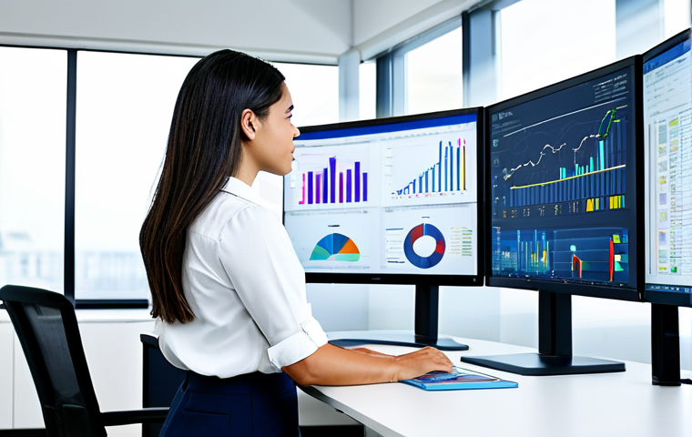 Environmental Data Scientist**

"A professional data scientist in a brightly lit, modern office, analyzing environmental data visualizations on multiple large screens, wearing a modest blouse and professional slacks, fully clothed, appropriate attire, safe for work, perfect anatomy, natural proportions, professional photography, high quality, family-friendly."

**
