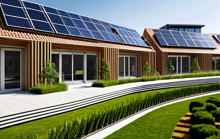 환경보호 기술의 실제 적용 사례 - **Prompt 1: "L'&Eacute;nergie R&eacute;invent&eacute;e : Vers une Autonomie Durable"**
    A vibrant, sun-drenched eco-di...
